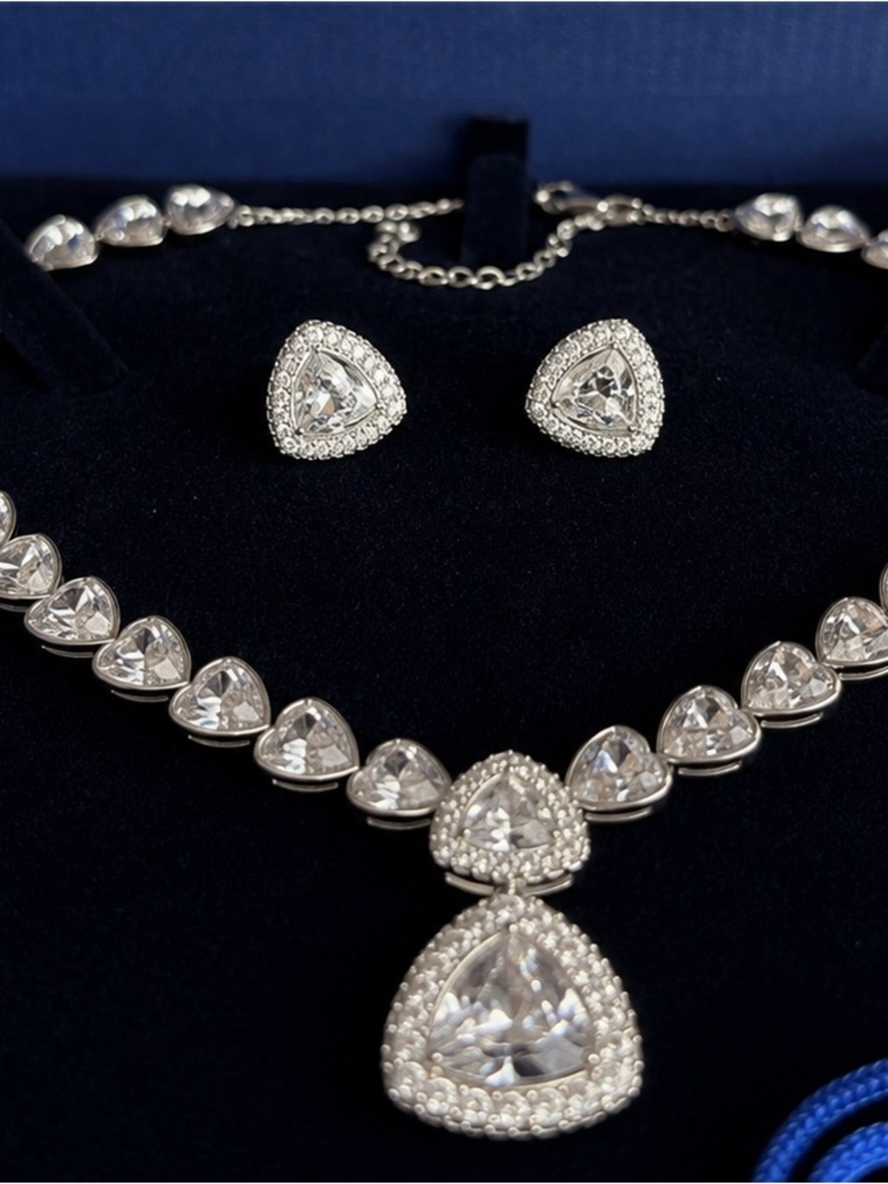 Swarovski Clear Crystal Silver-Tone Teardrop Necklace & Earrings Set